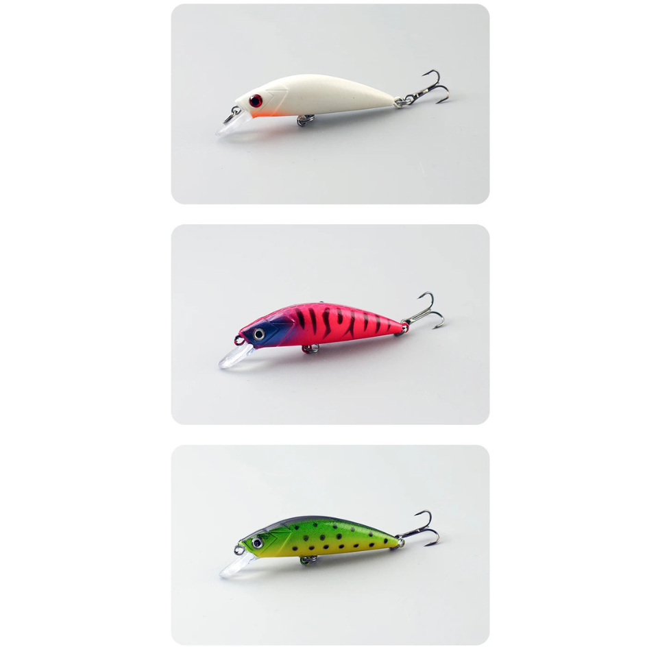 Kit Iscas Minnow Meia-Água TAIYU 5pcs 50mm 6,3g – Luminosa Slow Sinking