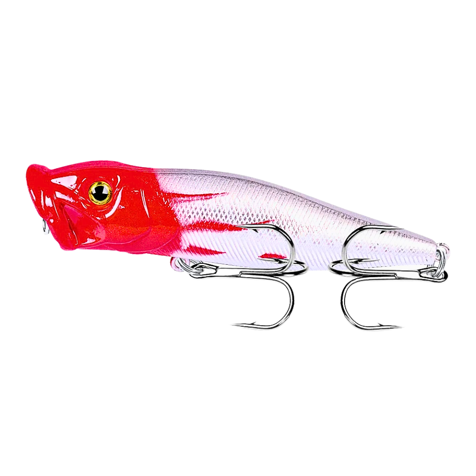 Isca de Superfície Popper Topwater 93 mm 12,5 g – Red Head