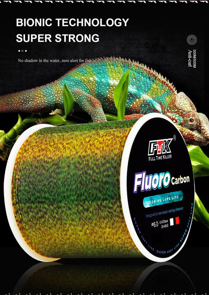Linha Monofilamento Fluorocarbonada FTK Invisible – 300m / 500m | Alta Resistência e Invisibilidade na Água