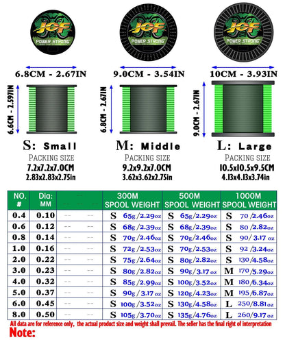 Linha JOF Multifilamento 4 Fios PE 300m / 500m – Super Forte e Sensível
