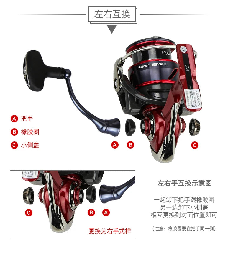 Molinete DAIWA FUEGO CS LT – 6.2:1 | 6+1 Rolamentos, Drag 12 kg, Corpo Metálico Leve e Alta Precisão