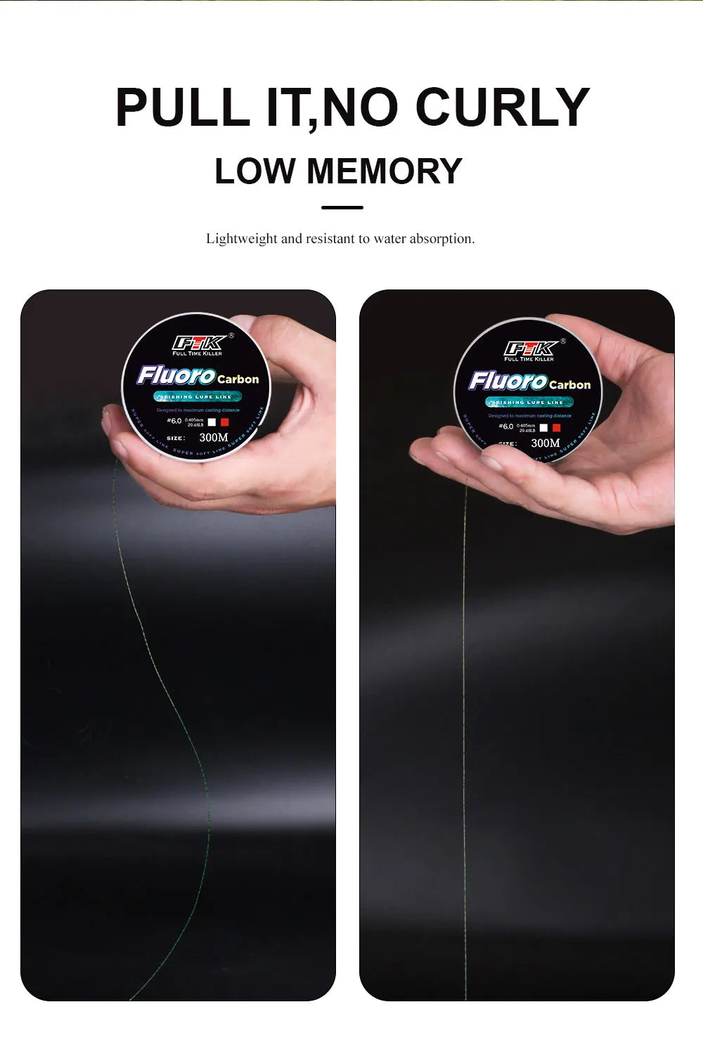 Linha Monofilamento Fluorocarbonada FTK Invisible – 300m / 500m | Alta Resistência e Invisibilidade na Água