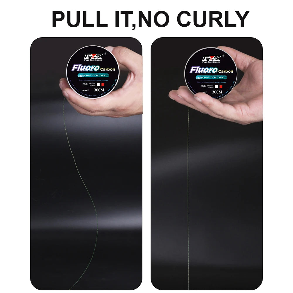 Linha Monofilamento Fluorocarbonada FTK Invisible – 300m / 500m | Alta Resistência e Invisibilidade na Água