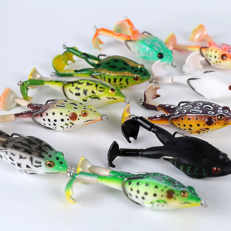 Isca de Superfície Soft Frog Topwater – Double Prop Legs 8 cm – Jungle Strike