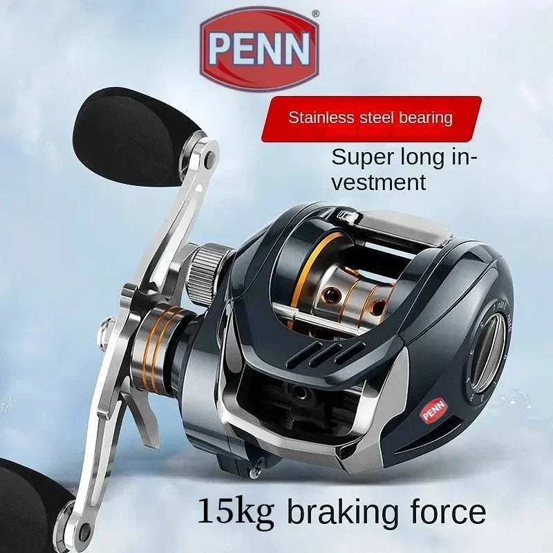 Carretilha PENN Baitcast 18+1 Rolamentos – Potência 15kg, Ajuste 1–9 | Desempenho Profissional!