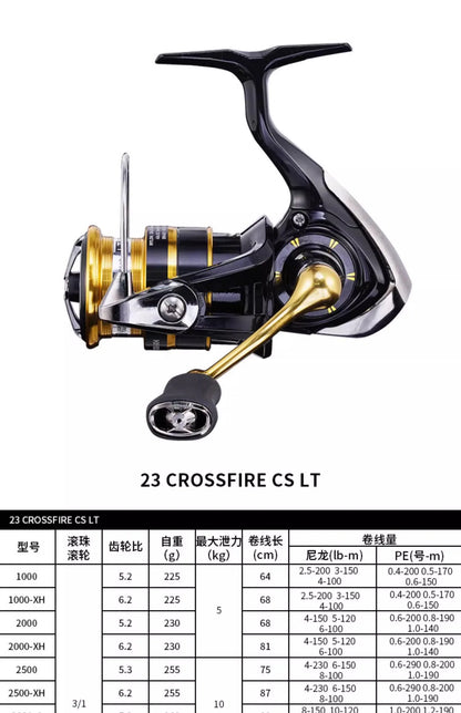 Molinete DAIWA CROSSFIRE aLT 2023 – 5.3:1 | Corpo Metálico Leve, Drag 5–12 kg e Carretel ABS de Alta Resistência