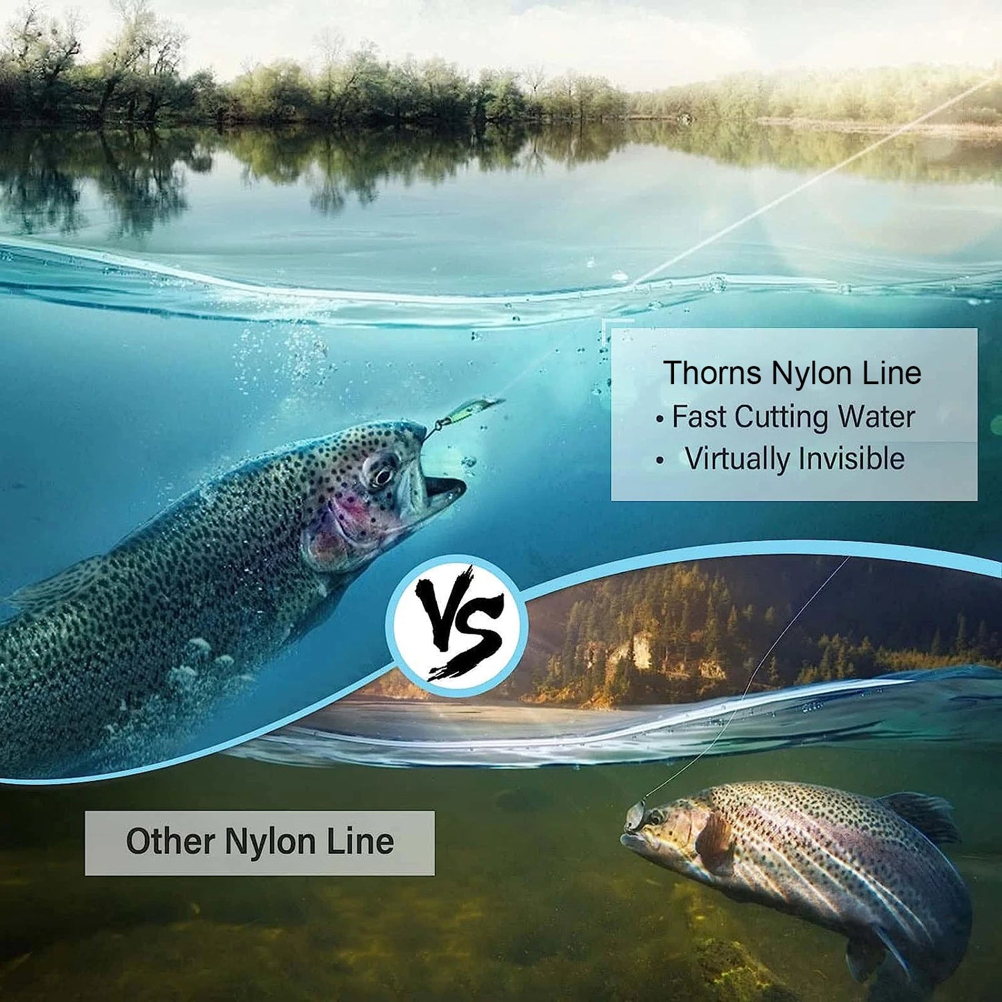 Linha de Pesca Monofilamento Thorns Line 1000m – Nylon Super Forte com Revestimento Fluorocarbonado