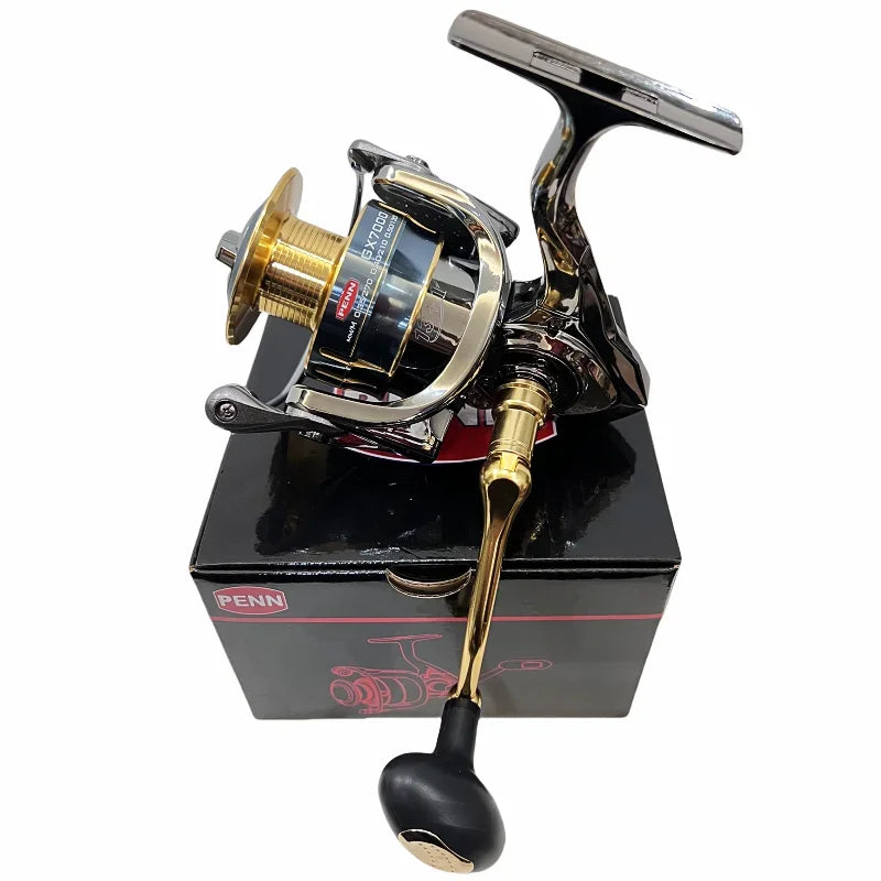 PENN GX1000-7000 Fishing Reel with 13+1 High-End Bearings, 25KG Max Drag, and Bonus PE Fishing Line Gift