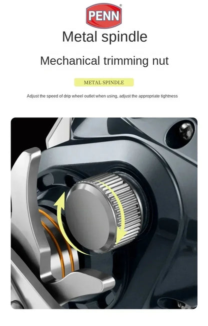 Carretilha PENN Baitcast 18+1 Rolamentos – Potência 15kg, Ajuste 1–9 | Desempenho Profissional!