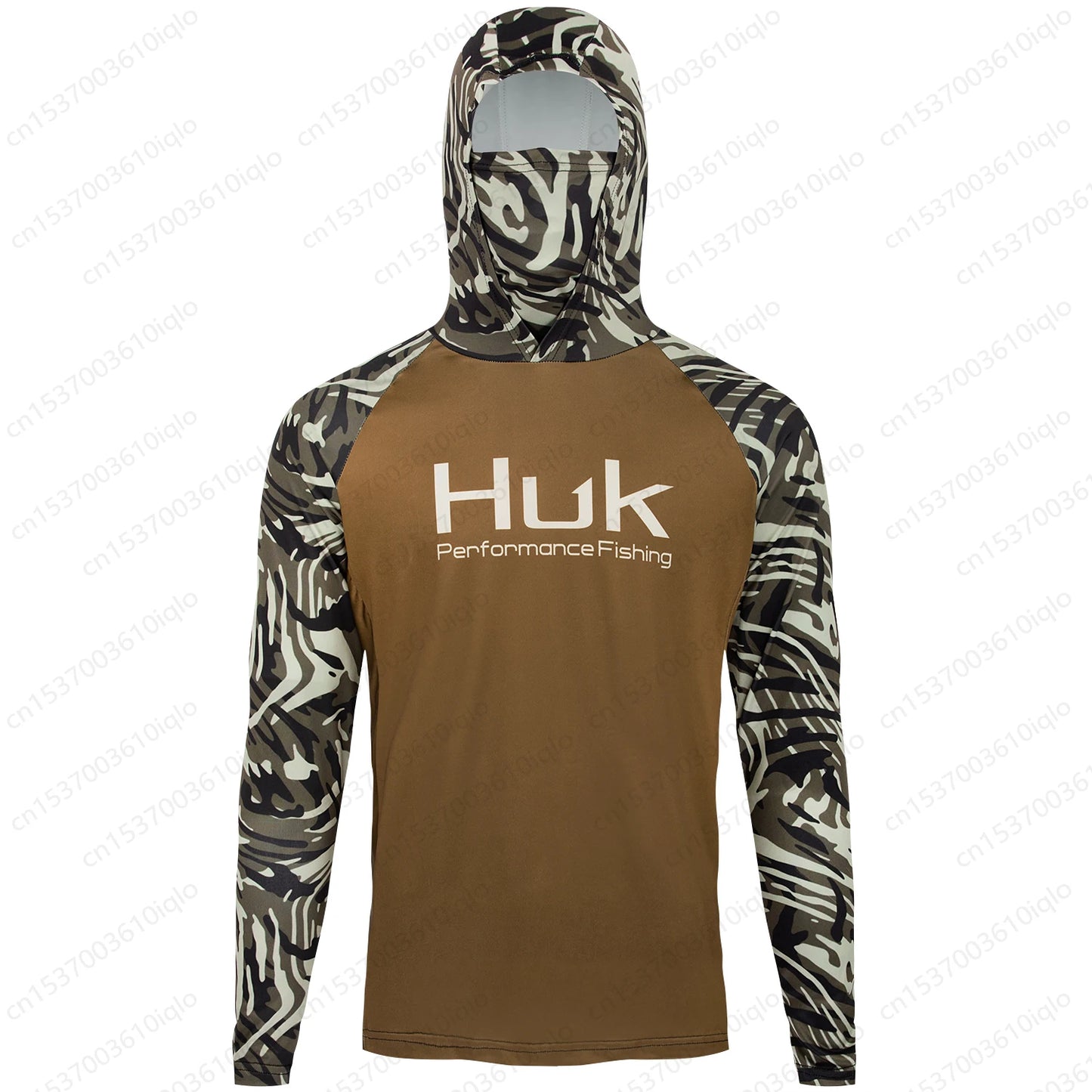 Camisa de Pesca HUK UPF 50+ com Capuz e Proteção UV – Secagem Rápida e Respirável