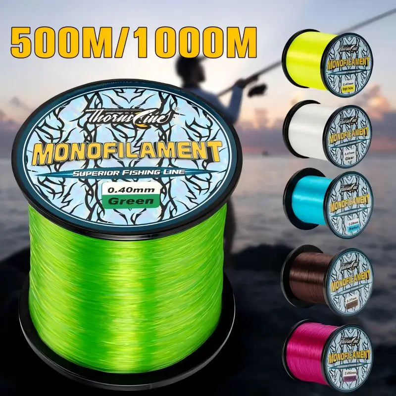 Linha de Pesca Monofilamento Japonesa 500m / 1000m – Super Strong Nylon com Revestimento Fluorocarbon