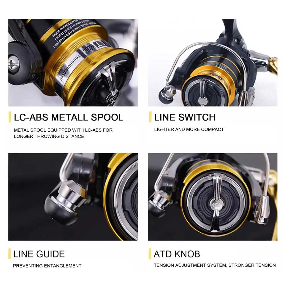 Molinete DAIWA CROSSFIRE CS LT – Light & Tough | 4–12 kg Drag, Carretel LC-ABS de Alumínio, 185g a 320g, Ultraleve e Resistente