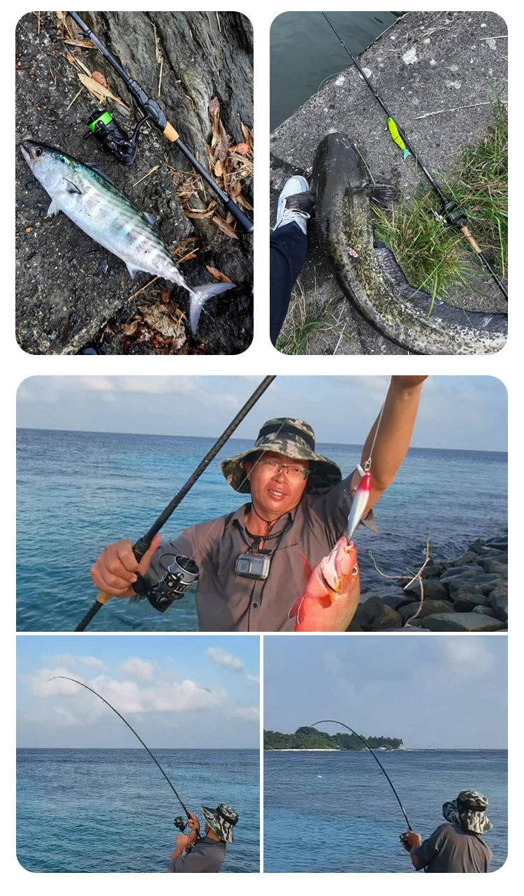 Vara PURELURE SHARPEN Travel em Carbono – Spinning e Casting | 4 Partes, Ação Rápida (FAST) e Componentes Fuji