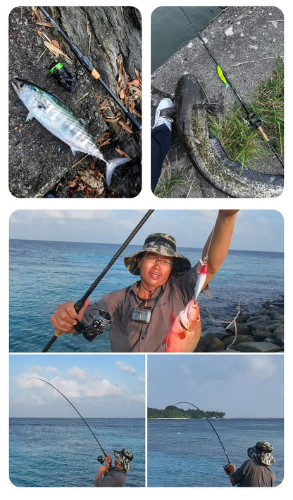 Vara PURELURE SHARPEN Travel em Carbono – Spinning e Casting | 4 Partes, Ação Rápida (FAST) e Componentes Fuji