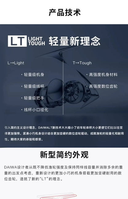 2023 DAIWA CROSSFIRE LT Spinning Fishing Reel 1000-6000 ABS Metail Spool 5-12KG Power Hard Gear