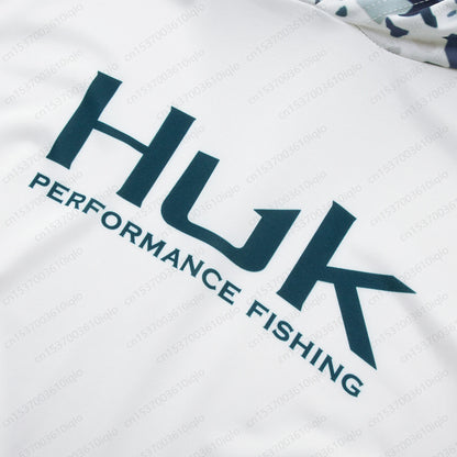Camisa de Pesca HUK UPF 50+ com Capuz e Proteção UV – Secagem Rápida e Respirável