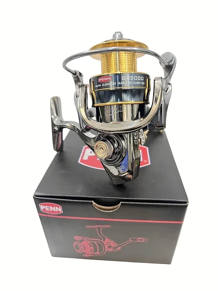 PENN GX1000-7000 Fishing Reel with 13+1 High-End Bearings, 25KG Max Drag, and Bonus PE Fishing Line Gift