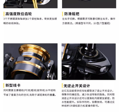 2023 DAIWA CROSSFIRE LT Spinning Fishing Reel 1000-6000 ABS Metail Spool 5-12KG Power Hard Gear
